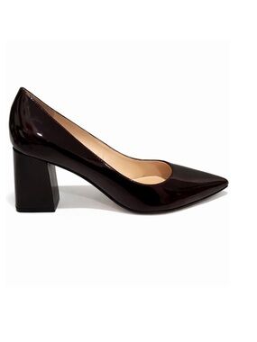 Marc Fisher Oxblood Patent Leather Pointed Toe Block Heel Pumps Size 8.5M